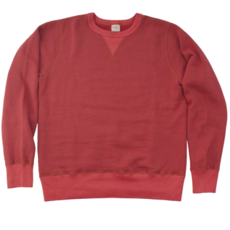 PLAIN SWEATSHIRT 4-NEEDLE SUBDUED RED