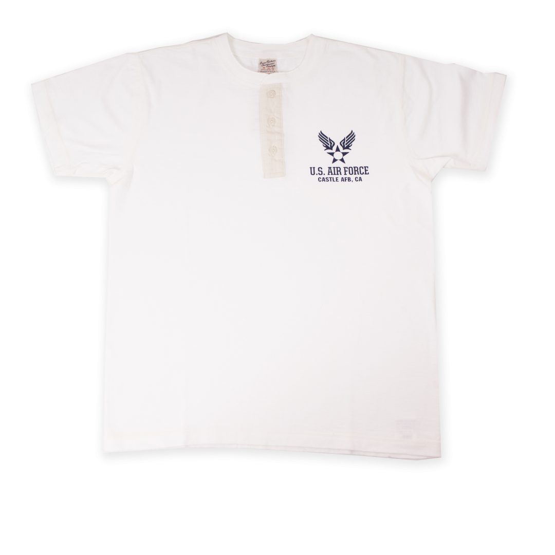 Henley USAF Castle AFB - Slub Yarn White