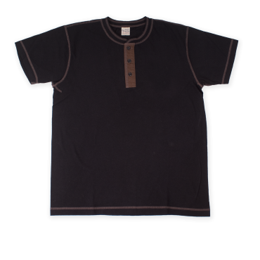 Henley Tee Slub Yarn Black...